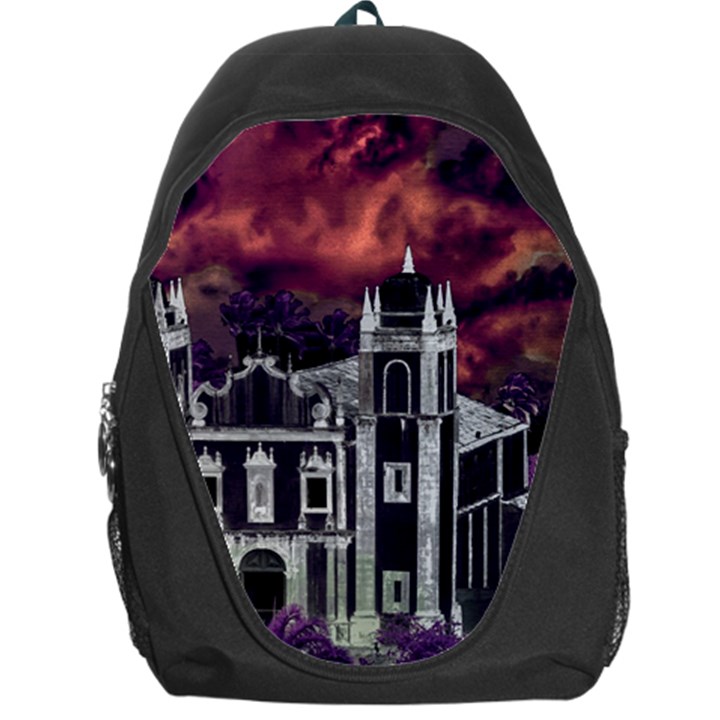 Fantasy Tropical Cityscape Aerial View Backpack Bag