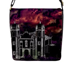 Fantasy Tropical Cityscape Aerial View Flap Messenger Bag (l)  by dflcprints