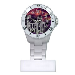 Fantasy Tropical Cityscape Aerial View Plastic Nurses Watch by dflcprints