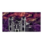 Fantasy Tropical Cityscape Aerial View Satin Wrap Front