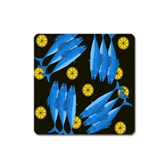 Mackerel Meal Square Magnet by Valentinaart