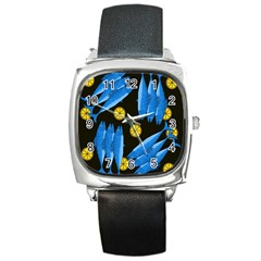 Mackerel Meal Square Metal Watch by Valentinaart