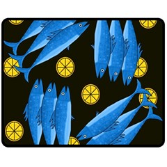 Mackerel Meal Fleece Blanket (medium) 