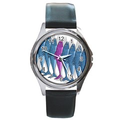 Mackerel Miltary Round Metal Watch by Valentinaart