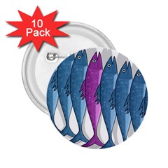 Mackerel Miltary 2 25  Buttons (10 Pack) 