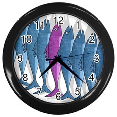 Mackerel Miltary Wall Clocks (black)