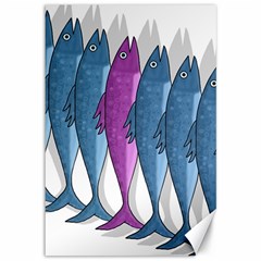 Mackerel Miltary Canvas 12  X 18   by Valentinaart