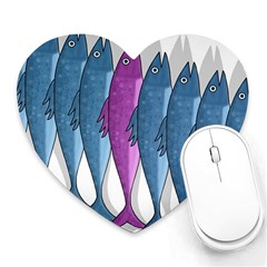 Mackerel Miltary Heart Mousepads