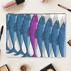 Mackerel Miltary Cosmetic Bag (xl) by Valentinaart