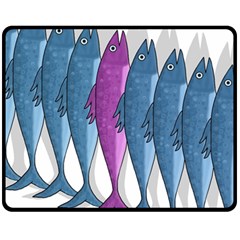 Mackerel Miltary Fleece Blanket (medium)  by Valentinaart