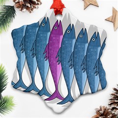 Mackerel Miltary Ornament (snowflake)  by Valentinaart