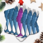 Mackerel miltary Ornament (Snowflake)  Front