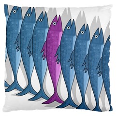 Mackerel Miltary Large Cushion Case (two Sides) by Valentinaart