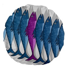 Mackerel Miltary Large 18  Premium Round Cushions