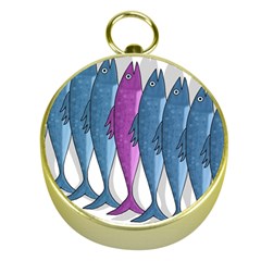 Mackerel Miltary Gold Compasses by Valentinaart