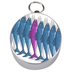 Mackerel Miltary Silver Compasses by Valentinaart