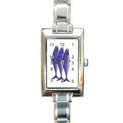 Mackerel  - Purple Rectangle Italian Charm Watch by Valentinaart