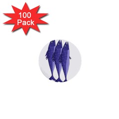 Mackerel  - Purple 1  Mini Buttons (100 Pack) 