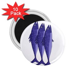 Mackerel  - Purple 2 25  Magnets (10 Pack) 