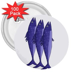 Mackerel  - Purple 3  Buttons (100 Pack) 