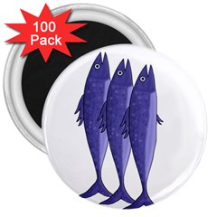 Mackerel  - Purple 3  Magnets (100 Pack)