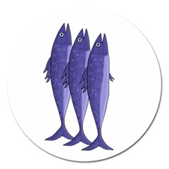 Mackerel  - Purple Magnet 5  (round)