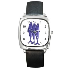 Mackerel  - Purple Square Metal Watch