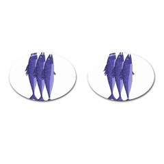 Mackerel  - Purple Cufflinks (oval)