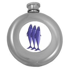 Mackerel  - Purple Round Hip Flask (5 Oz) by Valentinaart