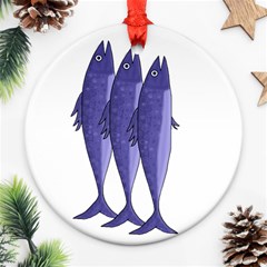 Mackerel  - Purple Round Ornament (two Sides)  by Valentinaart