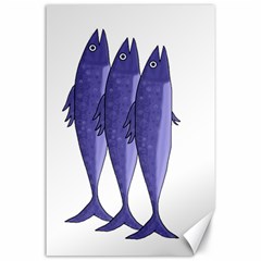 Mackerel  - Purple Canvas 24  X 36 