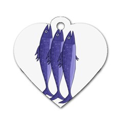 Mackerel  - Purple Dog Tag Heart (two Sides)