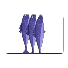 Mackerel  - Purple Small Doormat  by Valentinaart