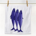 Mackerel  - purple Face Towel Front