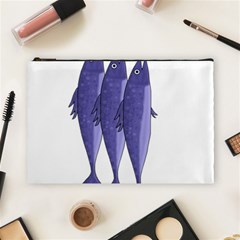 Mackerel  - Purple Cosmetic Bag (large) 