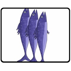 Mackerel  - Purple Fleece Blanket (medium)  by Valentinaart