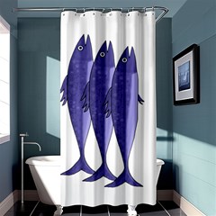 Mackerel  - Purple Shower Curtain 36  X 72  (stall) 