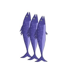 Mackerel  - Purple Shower Curtain 48  X 72  (small) 