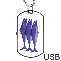 Mackerel  - Purple Dog Tag Usb Flash (two Sides) 