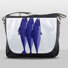 Mackerel  - Purple Messenger Bags by Valentinaart