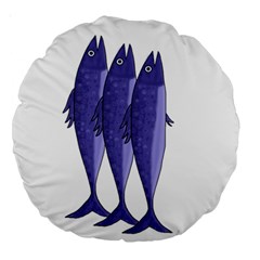 Mackerel  - Purple Large 18  Premium Round Cushions