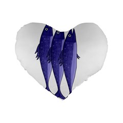 Mackerel  - Purple Standard 16  Premium Heart Shape Cushions by Valentinaart