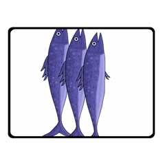 Mackerel  - Purple Double Sided Fleece Blanket (small) 