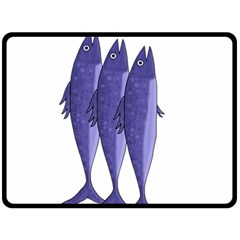 Mackerel  - Purple Double Sided Fleece Blanket (large) 