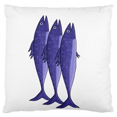 Mackerel  - Purple Large Flano Cushion Case (two Sides)