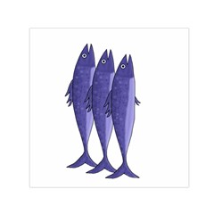 Mackerel  - Purple Small Satin Scarf (square)