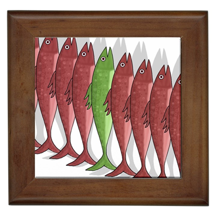 Mackerel military 2 Framed Tiles