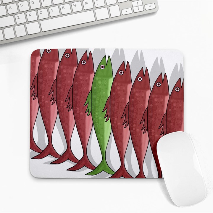 Mackerel military 2 Large Mousepads