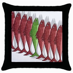 Mackerel Military 2 Throw Pillow Case (black) by Valentinaart