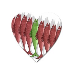 Mackerel Military 2 Heart Magnet